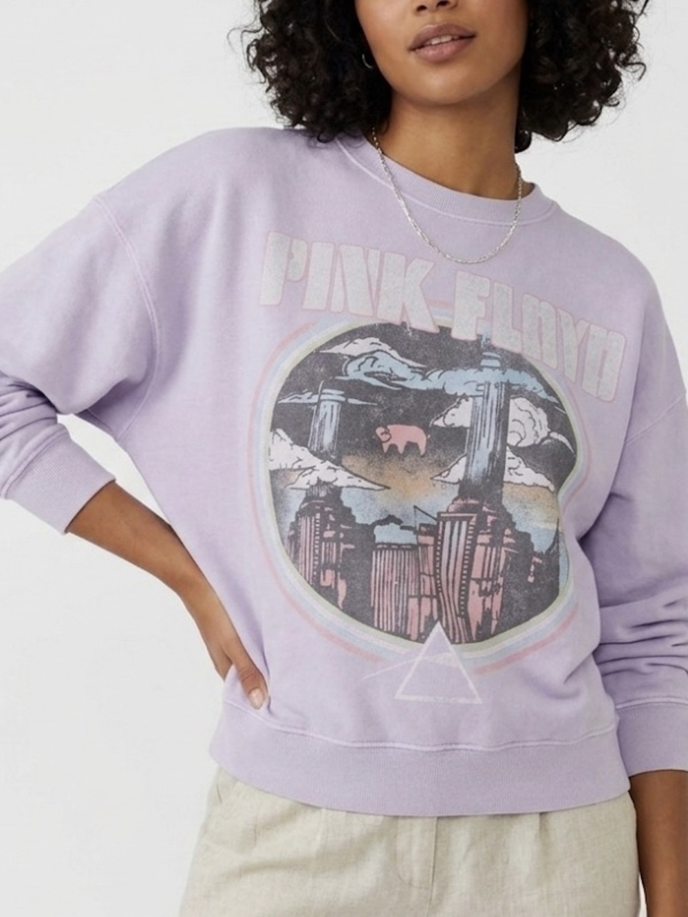 Daydreamer Pink Floyd Animals Tour 77 Lavender Sweatshirt Size Small Lilac Haze